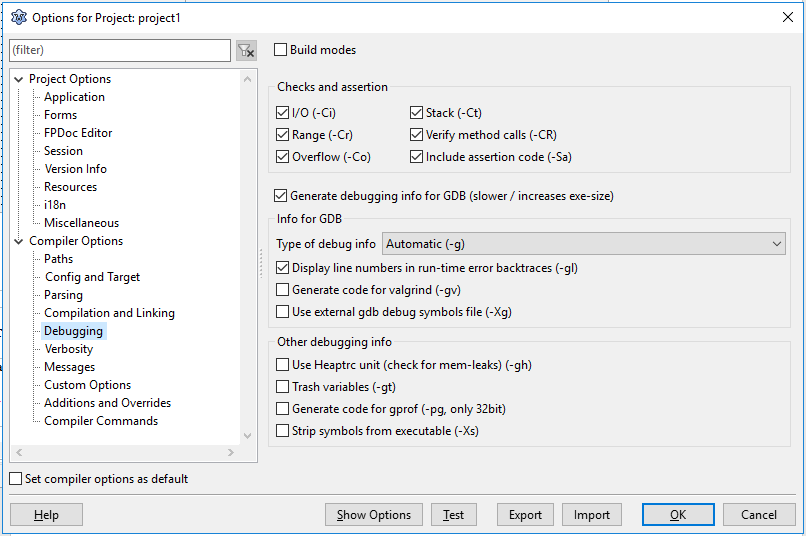 Figure 1: Compiler Settings