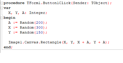 Figure 42: Square drawn using variables