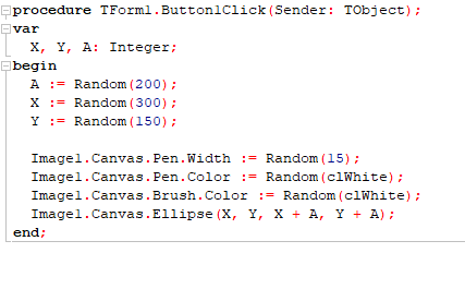 Figure 44: Generating random Pen and Brush colour and Pen width