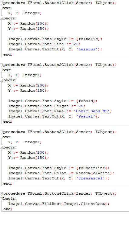 Figure 45: Using TextOut command with Random function