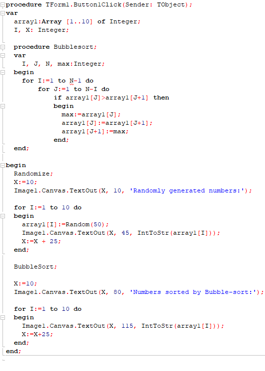 Figure 129: Bubble-sort sorting algorithm