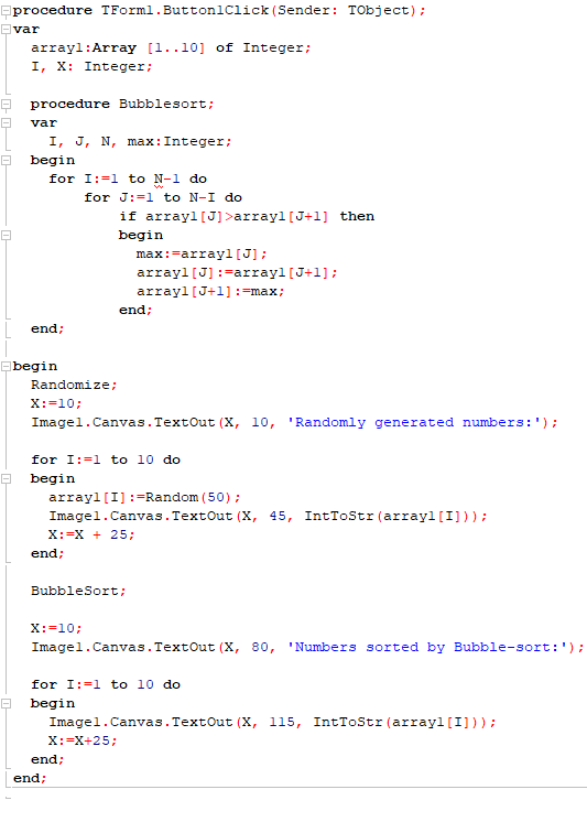 Figure 129: Bubble-sort sorting algorithm 