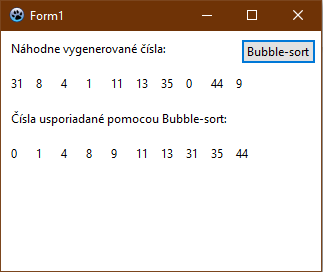Figure 130: Bubble-sort sorting algorithm – result